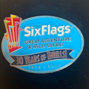 Six Flags Great Adventure & Safari Pin - 30 years of thrills 1974-2004 -NIB